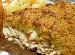 Crispy Panko and Herb Crusted Salmon