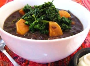 Smoky Black Bean Soup With Sweet Potato & Kale