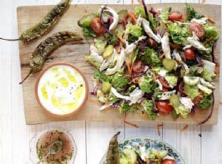 Turkish Chicken Salad with Home-made Cacik Yogurt Sauce