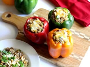 Chorizo and Beef Quinoa Stuffed Pepper